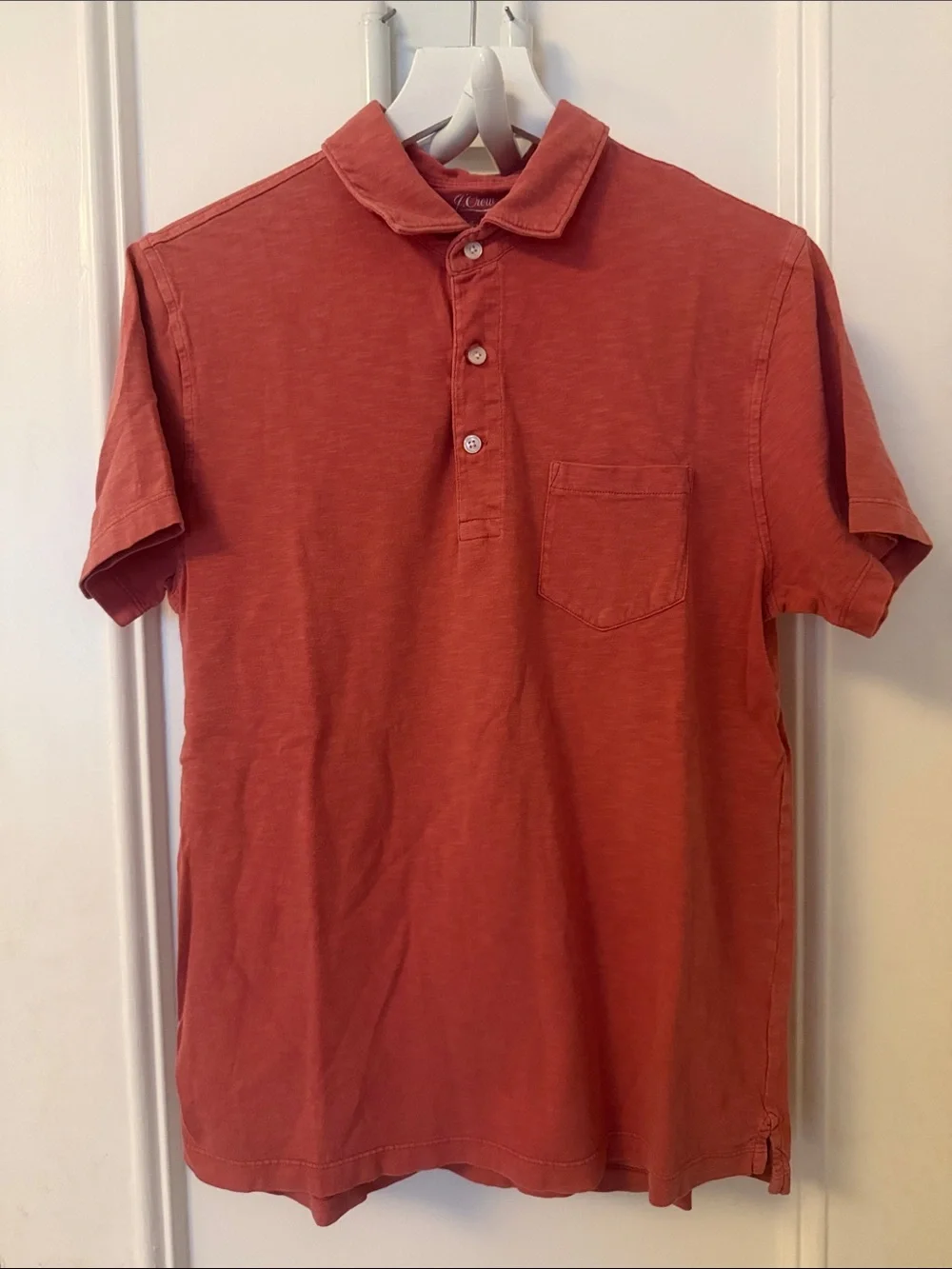 J. Crew Coral Polo with Chest Pocket